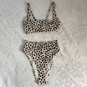Aerie high waisted print bikini set